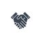 Handshake related vector glyph icon