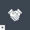 Handshake related vector glyph icon