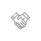 Handshake Related Vector Line Icon.