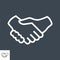 Handshake Related Vector Line Icon.