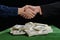 Handshake that represents business and financial cooperation