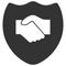 Handshake Shield Raster Icon Flat Illustration