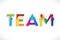 Handshake team text word colorful vector