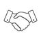 Handshake thin line design icon