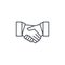 Handshake thin line icon. Linear vector symbol