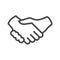 Handshake Thin Line Vector Icon