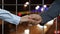 Handshake of two colleagues.