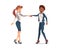 Handshake two Colleagues. Vector Illustration.