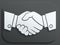 Handshake vector icon - business concept on white background.