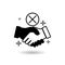 Handshake virus transmission icon with shadow