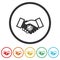 Handshake virus transmission ring icon color set