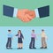 handshakes of business persons