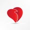 Handshaking love heart shape icon logo vector image