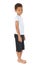 Handsome african american boy in t-shirt on white background