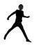 Handsome african young man jumping silhouette