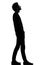 handsome african young man standing looking up smiling silhouette