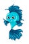 Handsome blue fish design animal cartoon vector illustration