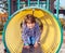 Handsome boy. Children playground.