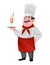 Handsome chef cartoon character. Cheerful cook