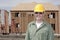 Handsome Construction Worker building a home