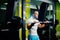 Handsome fitness man weightlifting workout