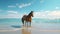 Handsome horse at the beach ocean view Generative AI, Generative, AI