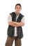 Handsome latin young man wearing backpack and vest