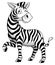 Handsome Little Zebra Color Illustration Design