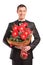 Handsome male with a bouquet of flowers