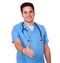 Handsome male nurse with greeting gesture