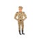 Handsome man in camouflage uniform. Commander of infantry.Young guy in military clothes. Flat vector design