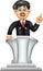 Handsome man cartoon standing speech with smile and waving