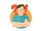 Handsome man in glasses angry doubts, offended. Flat design icon. Boy with a question and exclamation marks. Simply editable isola