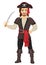 Handsome man in pirate costume holding sword