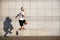 Handsome man running in the city. Fitness, workout, sport, lifestyle concept.