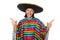 Handsome man in vivid poncho