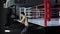 Handsome masculine athlete boxer mma fighter training