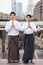 Handsome Myanmar men welcome hand sign