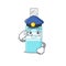 A handsome Police officer cartoon picture of antiseptic with a blue hat