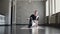 Handsome street dancer performing contemporary breakdance