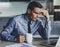 Handsome Tired Businessman in Classic Shirt.