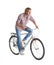 Handsome young man riding bicycle