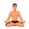 Handsome young man in various poses of yoga