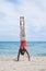 Handstand on the beach