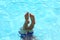 Handstand at the Pool, Feet Sticking Up Outof Water