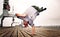 Handstanding breakdancer