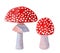 Handwork watercolor illustration of mushrooms fly agaric