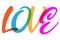 Handwriting 3d color word LOVE. Marriage concept. Vector