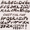 Handwriting brush font. Vector alphabet