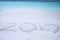 Handwriting of number 2015 on sand